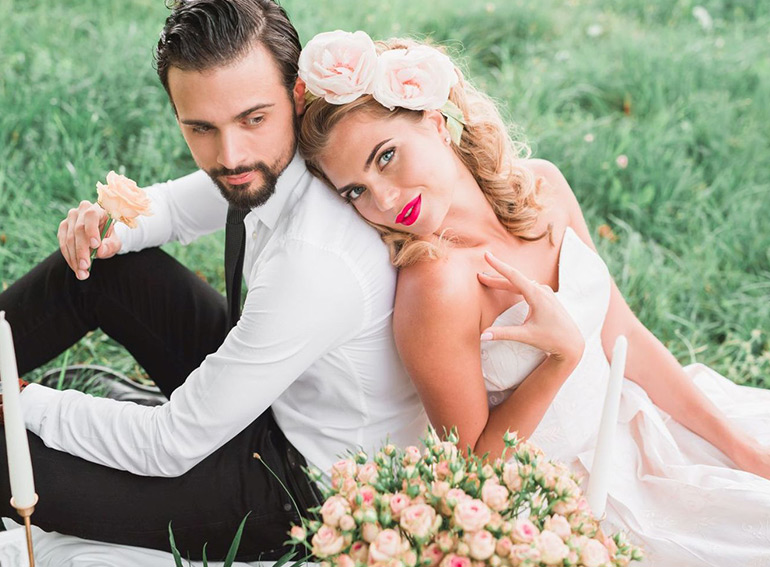 hochzeit, peach, hochzeitseinladungen, brautpaar