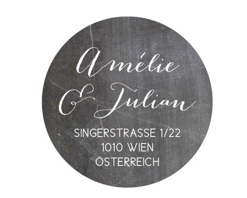absender, sticker, chalkboard, tafel, hochzeit