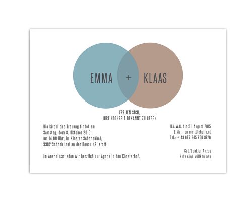 Hochzeitseinladung, modern, Design, trauung, kreise