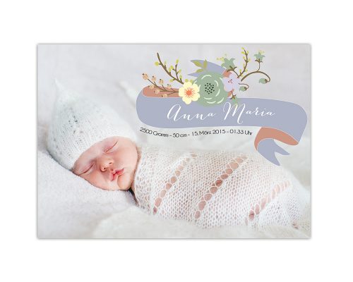 Geburtskarte, Geburtsanzeige, babykarte, modern, foto
