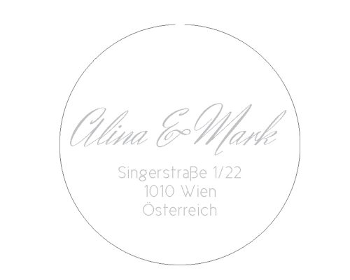 Hochzeitseinladung, modern, Design, sticker absender