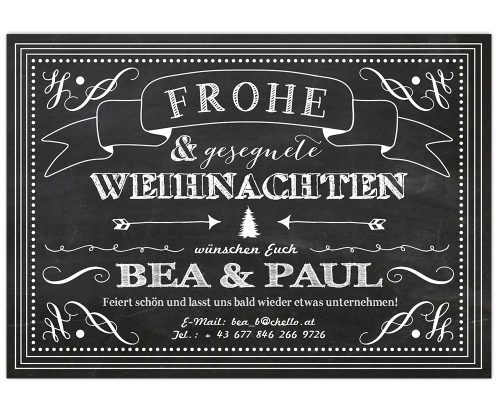 xmas, weihnachtskarte, personalisieren, chalkboard vintage