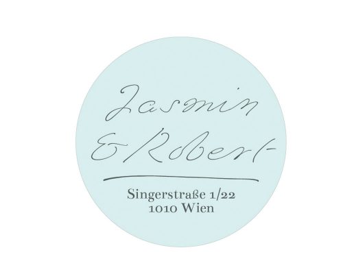 absender, sticker, mint, modern